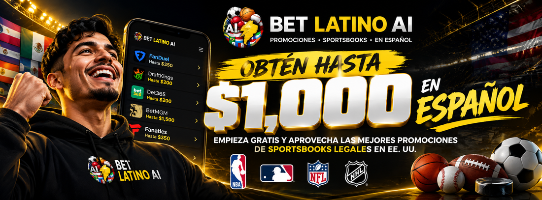 Bet Latino AI: comienza gratis y accede a hasta $1,000 en promociones de sportsbooks legales en Estados Unidos durante 15 días. Bonos deportivos de NBA, MLB, NFL y NHL con orientación en español.
